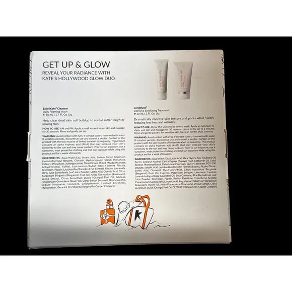 Kate Somerville Get up & glow Exfolikate Cleanser & Treatment 1.7floz/2floz New - Picture 2 of 2